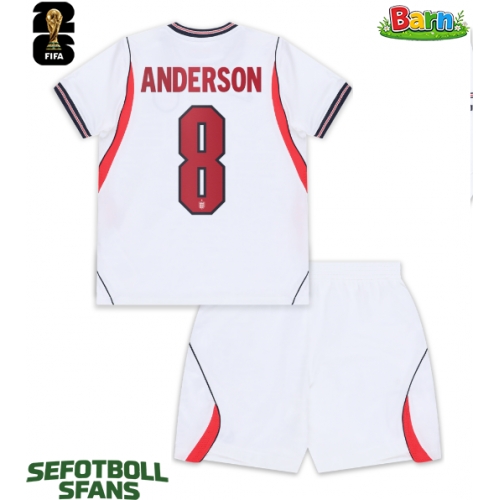 England Elliot Anderson #8 Hemmaställ Barn VM 2026 Kortärmad (+ Korta byxor)